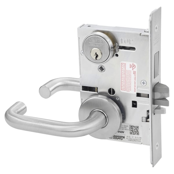 Classroom Intruder Mortise Lock, LW Lever, A Rose, Satin Chrome